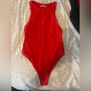 Zara Red Sleeveless Bodysuit
